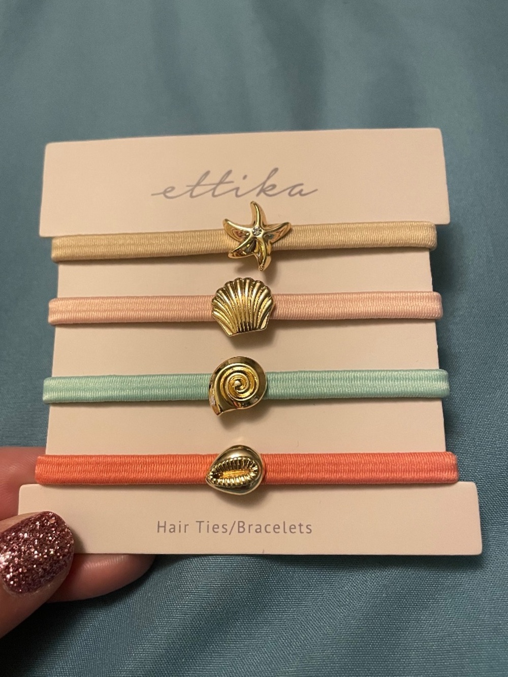 🐚 Ettika Seashell Hair Ties / Bracelets (Set of 4)